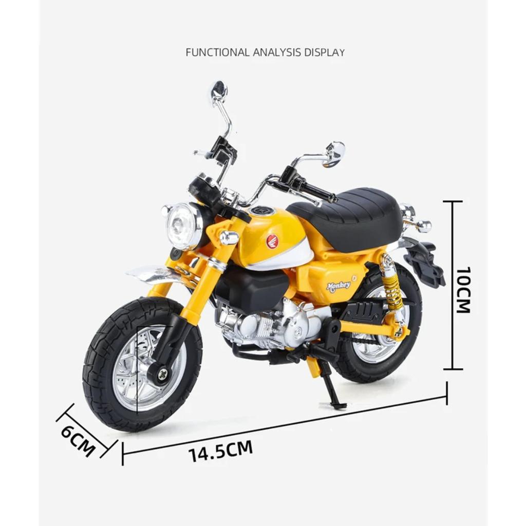 1/12 Honda Monkey 125 Alloy Sports Motorcycle Model Diecast Street Racing Motorcycle Model Simulation Sound Light Kids Toys Gift
