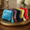 Exquisite Jewelry Storage Bag With Tassel Pendant Ring Zipper Jewelry Bag Large Capacity Travel Crystal Bracelet Storage Pouch
