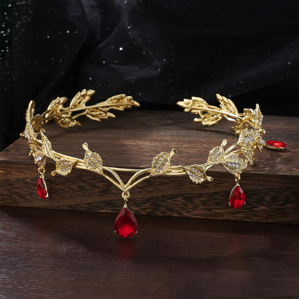 Vintage Forehead Pendant Rhinestone Tiara Headband for Weddings and Proms with Crystal Beads Formal Occasion Props