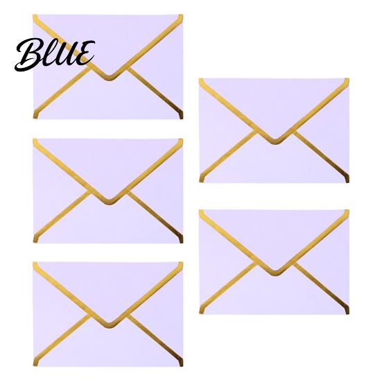 Hot Stamping Invitation Covers 5Pcs Western Style Envelopes with Gold Foil Trim, Offset Paper Formal Business Stationery for Wedding, Greeting Cards,