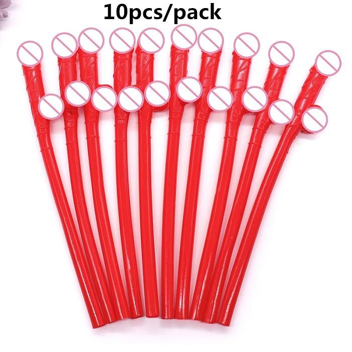 10Pcs Cuticolor Penis Straws Bride Shower Sexy Hen Night Willy Drinking Penis for Bar Bachelorette Party Novelty Nude Straw