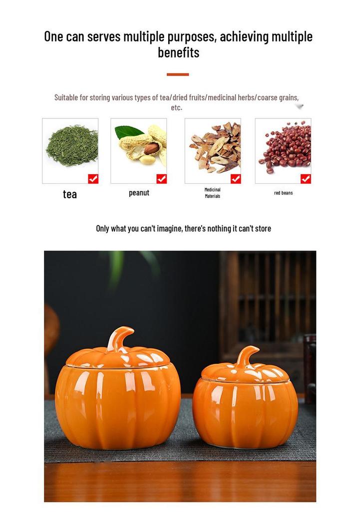 Mini Pumpkin Ceramic Tea and Candy Jar - Perfect for Weddings, Home Use, Business Gifts, or Souvenirs.