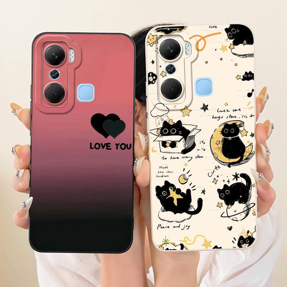 For Infinix X668C Phone Case For Infinix Hot 12 Pro Cover Silicone Cute Cat Fashion Funny Painted Casing For Inifnix Hot 12 Pro