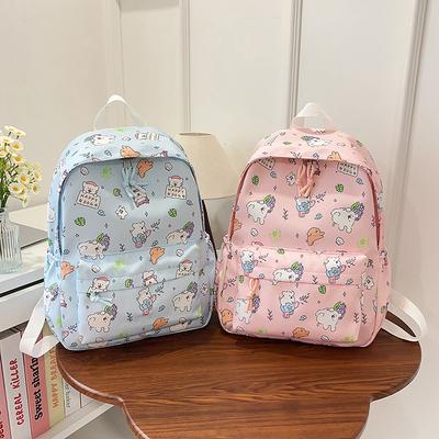 Small Fresh and Versatile Cute Girl Schoolbag Lightweight Cartoon Doodle Large Capacity Backpack for Primary and Secondary School Students