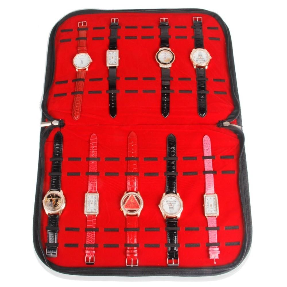 20 Slot Watch Travel Case Pouch Leather Watch Storage Bag  Exhibition