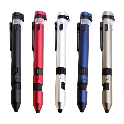 5-in-1 Multitool Stift Multitool Gadgets Eingebaute Kompasse LED Taschenlampe Schraubendreher Touchscreen Stift und Handyhalter