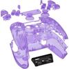 eXtremeRate Full Set Shell with Buttons Touchpad Cover, Clear Atomic Purple Custom Replacement Decorative Trim Shell Front Back Plates Compatible