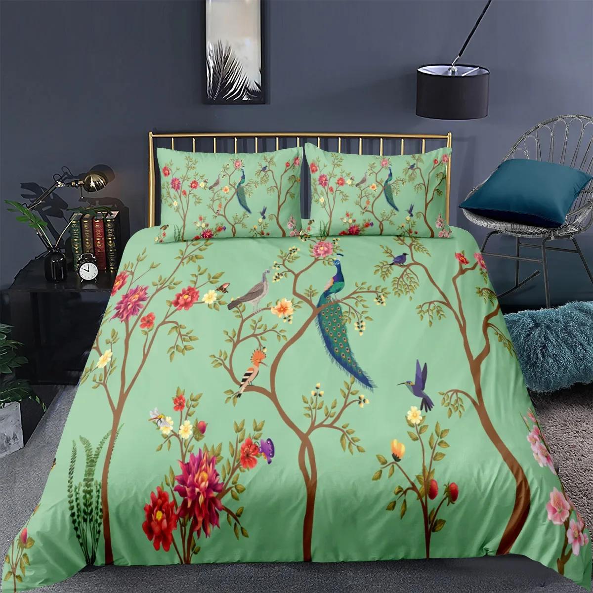

Animal Bed Linen Set 3D Peacock Printed Bed Cover Soft Quilt Cover Pillow Bedroom Only Twin Queen King Size Home 70x133cm