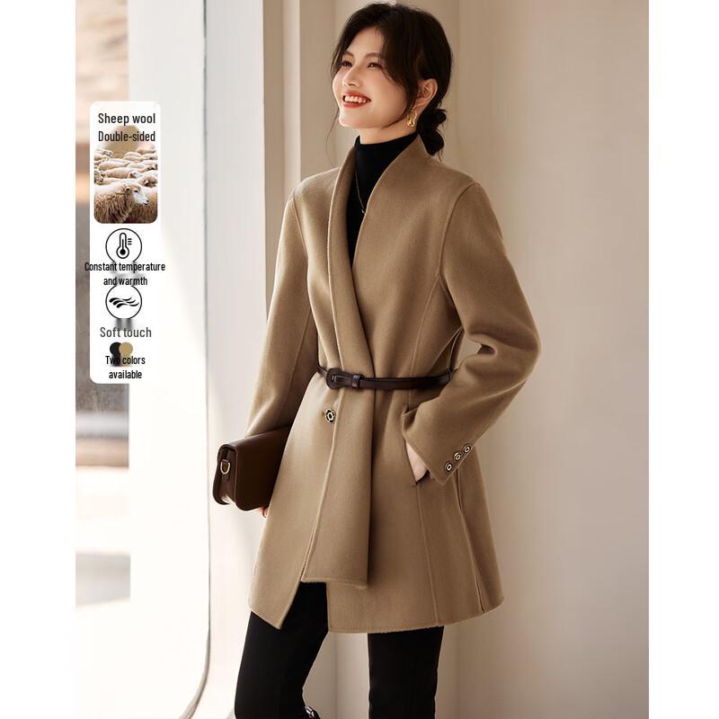 

Women s Elegant Double-faced Wool Coat XL