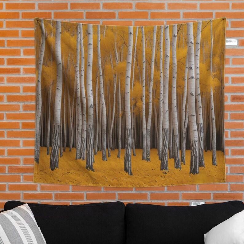 Birch forest tapestry 75x100 чёрный