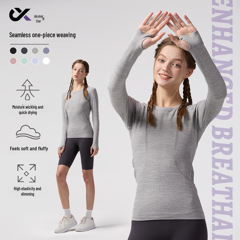 

Женский топ с длинным рукавом Lulu для йоги и бега, быстросохнущий XL