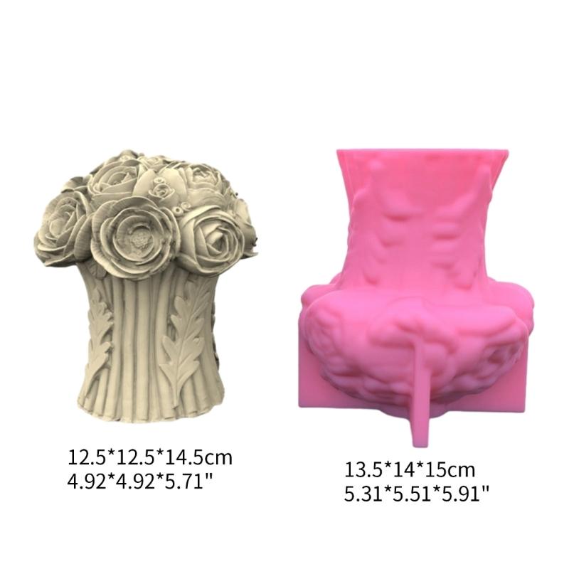 Rose Flower Silicone Molds DIY Crafts Plasters Mold Handmades Scented Candle Mold Table Ornament Mould Easy to Use