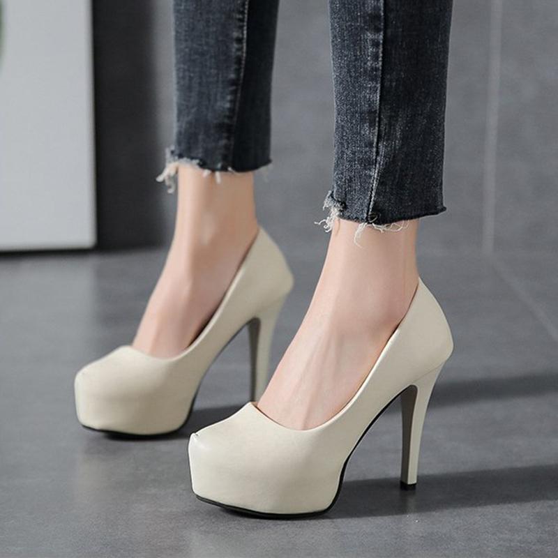 2025 High Heels Women Stiletto Princess Waterproof Platform Nightclub Super Pumps Single Work Shoes Black Woman's Wedding Shoes
