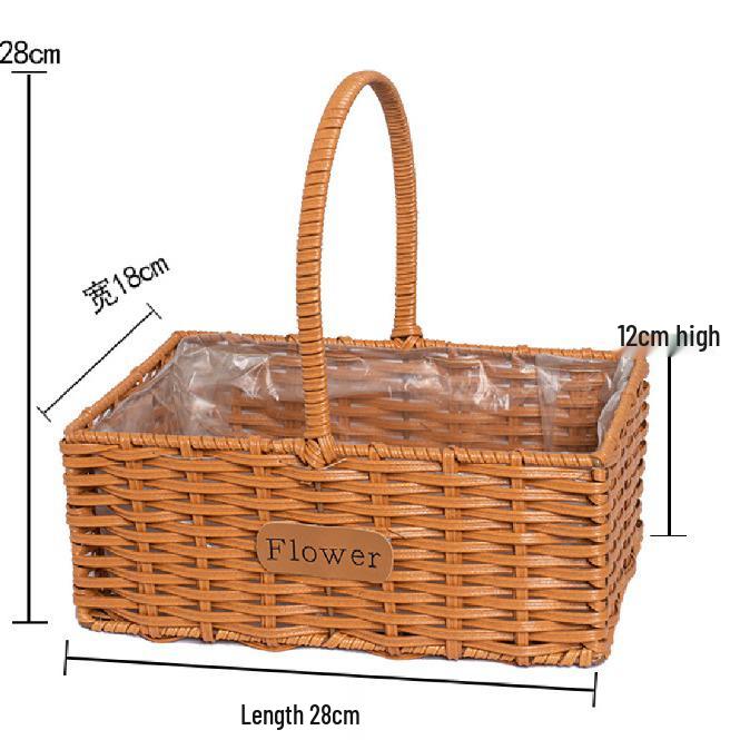 Handcrafted Bamboo and Rattan Flower Arrangement Basket for Flower Girls
