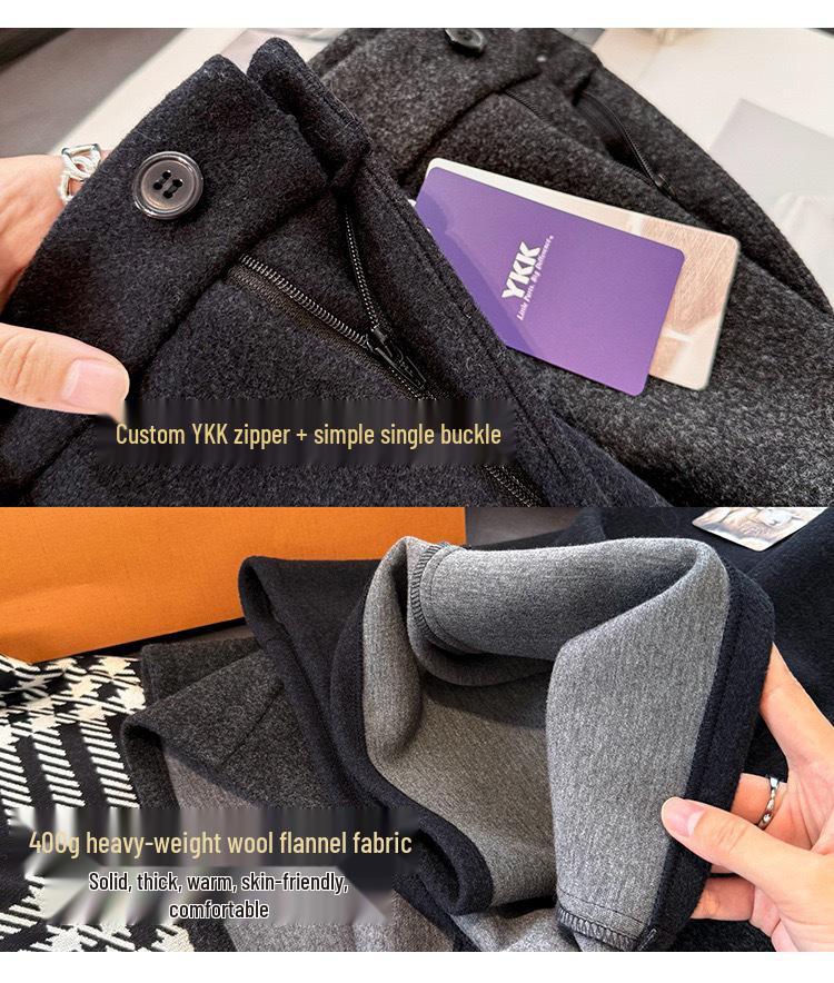 2025 A/W Korean Style Slimming Wool Skirt: Versatile Long Half Skirt for Women