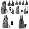 Versatile Crossbody Shoulder Bag For Men With External Usb Port And Front Pocket