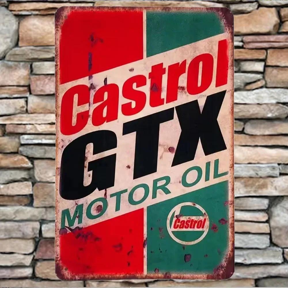 Home DecorGas Metal Sign and Motor Oil Wall Art Poster Vintage Iron Paint Decoration for Men Garage Club and Bar