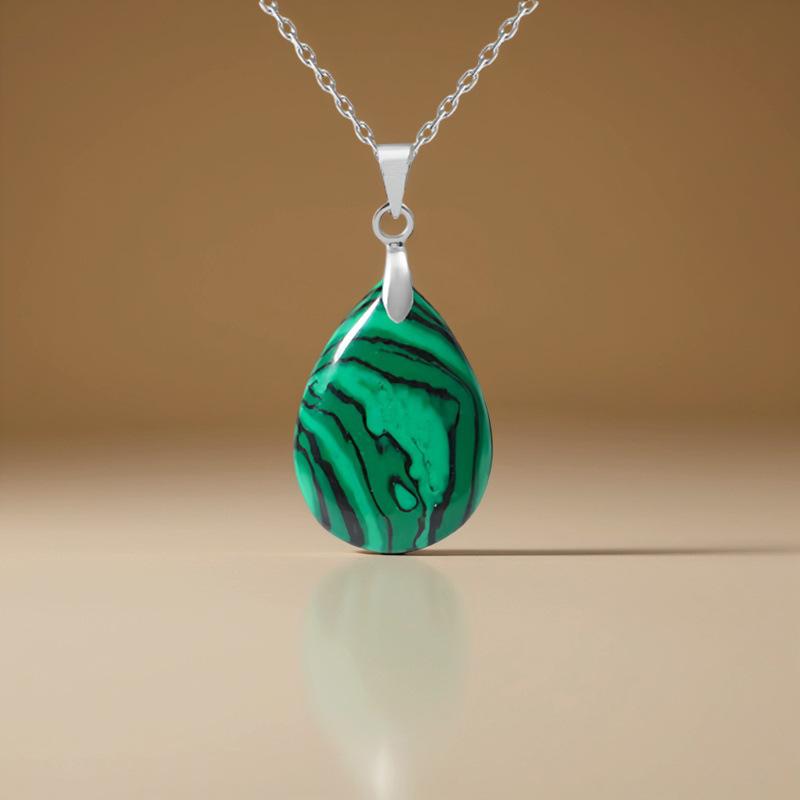 High quality hot selling natural crystal stone water drop pendant necklace jewelry simple fashion necklace merchandise jewelry
