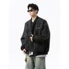 Leather jacket men's spring and autumn tooling jacket short American baseball uniform oversize trendy brand locomotive clothing retro