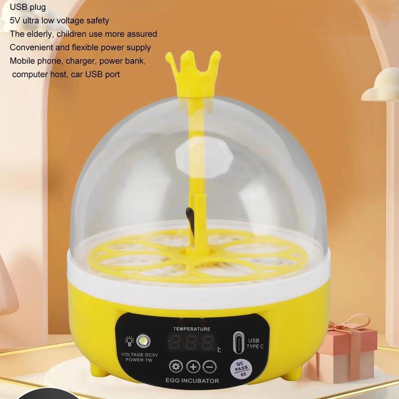 Mini home egg incubator Automatic temperature and humidity control 4 eggs Candler poultry incubator