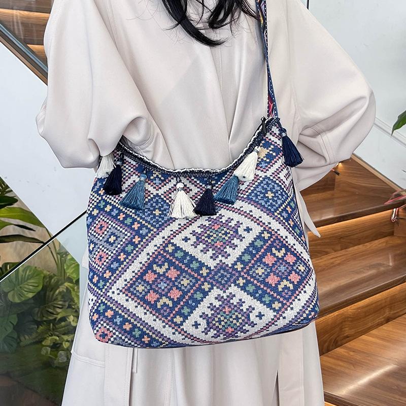 

Жіноча сумка великої місткості в етнічному стилі, нова стильна сумка під пахвами для жінок, універсальна сумка через одне плече