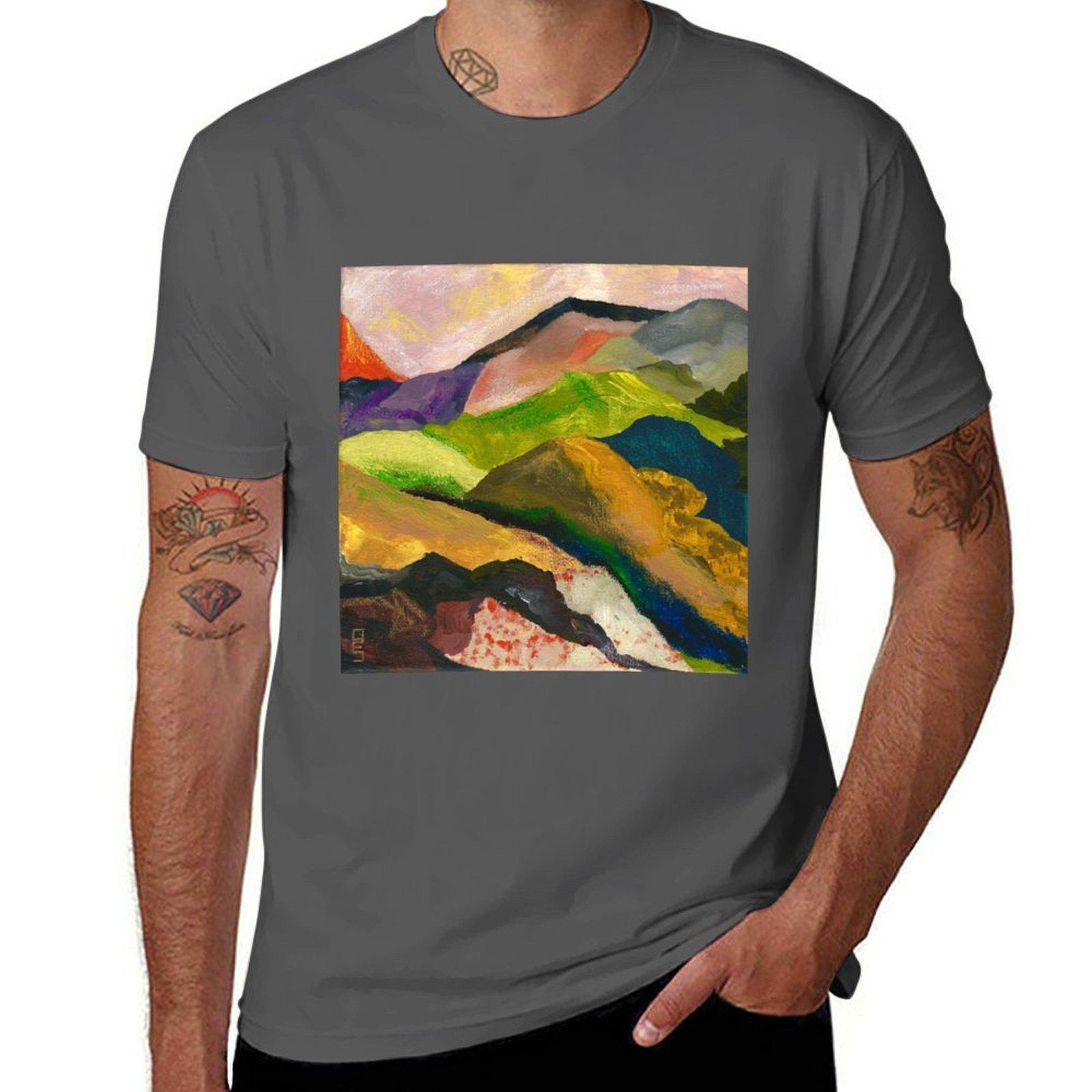 

Abstract Mountains T-Shirt t shirt custom print man t shirt heavy cotton T-Shirt 4XL