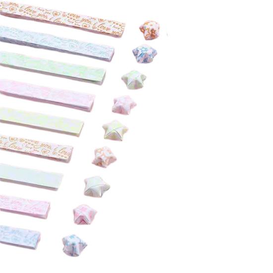 420 Sheets Luminous Origami Star Paper Strips Assorted Colors Double Sided Easy To Fold Lucky Star Paper