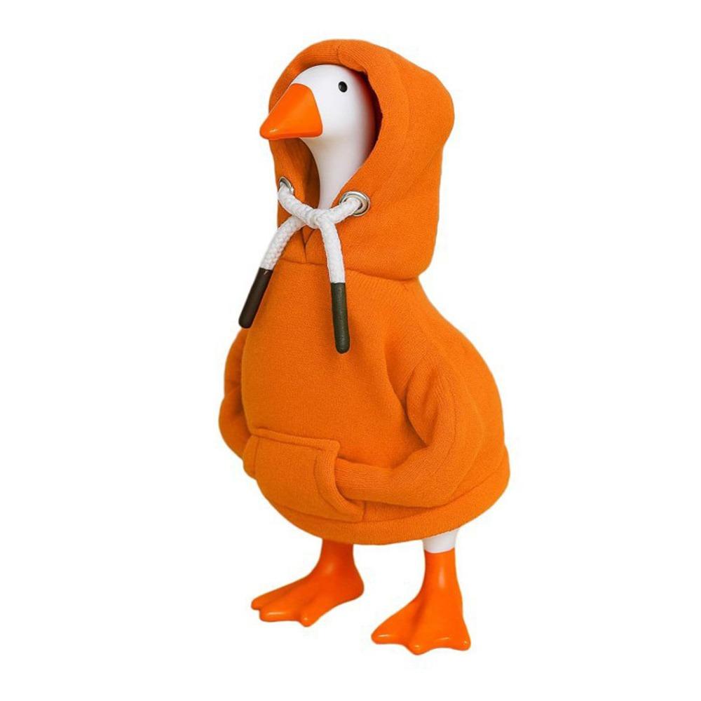 Creative 5 Inch Goose Outfits Red Hoodies Soft Solid Color Mini Porch Goose Hoodies Tabletop Goose Costume for Decoration