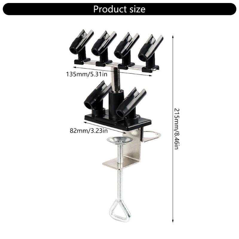 Drehbarer Sprühpistolen-Ständer Halter Halterung für 6 Pinsel Legierung Kunststoff Konstruktion Wesentliches Werkzeug für Modellbau-Enthusiasten
