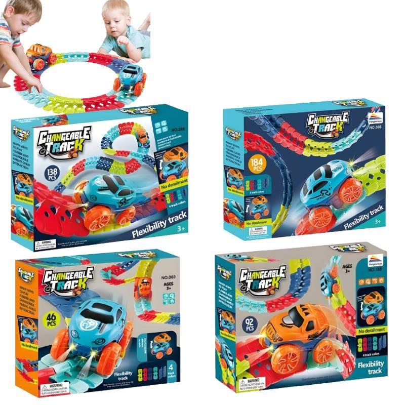 Exciting Gravity Defying Electric Roller Coaster Track Set With Colorful Lights And Magnetic Features