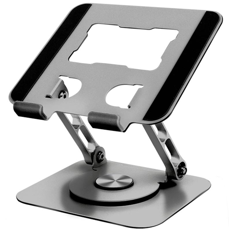

P2039 Desktop Stand Holder Alloy Steel 7-12 inch Tablet PC Support Mount with Hollow-Out Design Grey