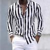 Camicia Casual da Uomo a Maniche Lunghe a Righe