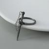 Goth Dark Style Black Cross Sword Rings for Women Vintage Stainless Steel Chain Skull Tassel Rings Punk Jewelry Personal Gift
