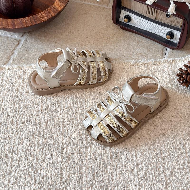 2026 Summer Girls  Closed-Toe Sandals: Soft Sole Princess Shoes with Bow in Korean Style 23