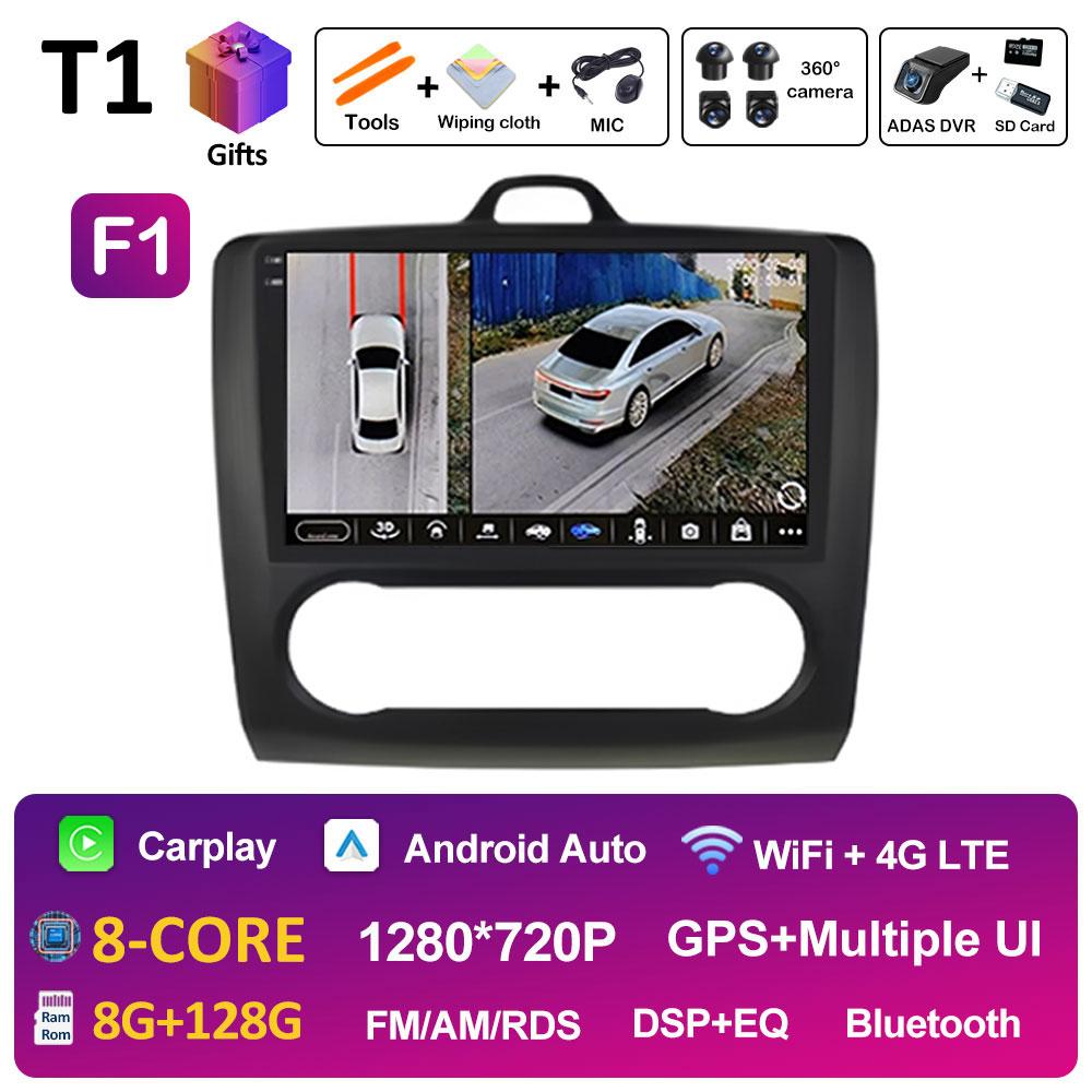 Android Auto Wireless Carplay For Ford Focus 2 3 Mk2 Mk3 2004 2005 2006 2007 2008 - 2011 Car Video Player 2.5D Touch Screen WIFI