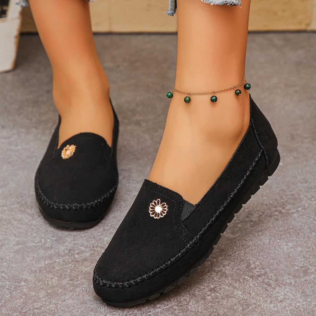 Multi-color Optional Soft Sole Hollow Out Breathable Flat Shoes Slip On Anti-slip Loafers