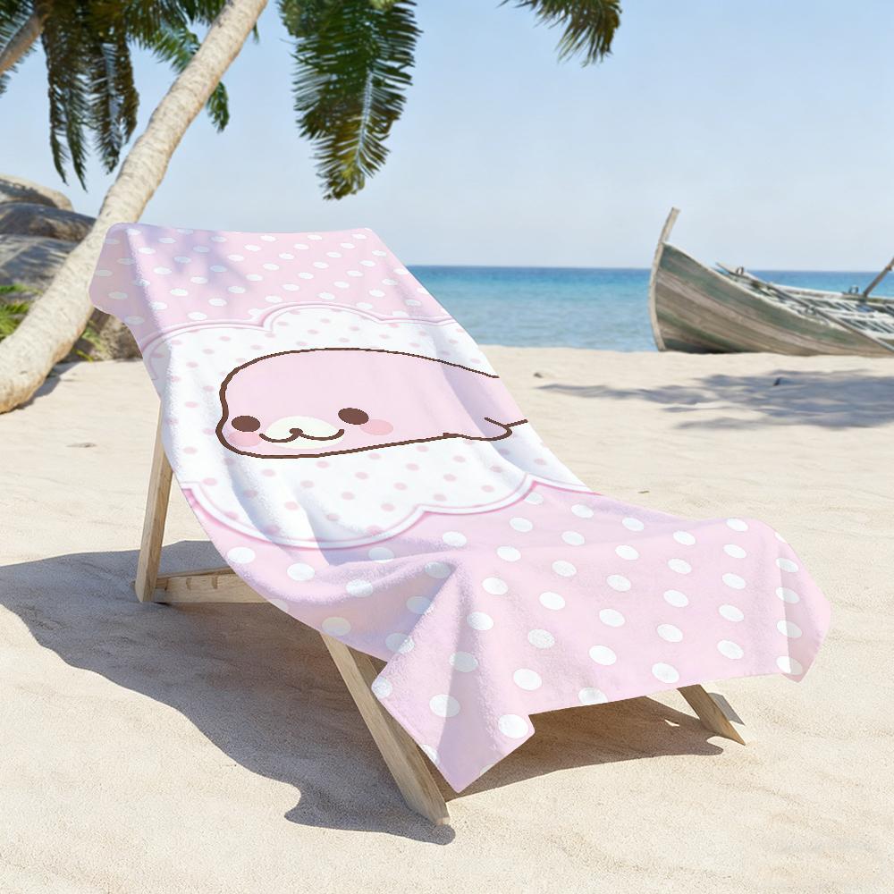 Cute cartoon M-Mamegoma Beach Towel For Beaches Yoga Studios Gyms Hot Springs Swimming Pools And Picnics