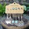Ethnic Style Earrings for Women&Teen Girls Vintage Silver Geometric Shape Easy to Wear Match Various Outfits Gifts