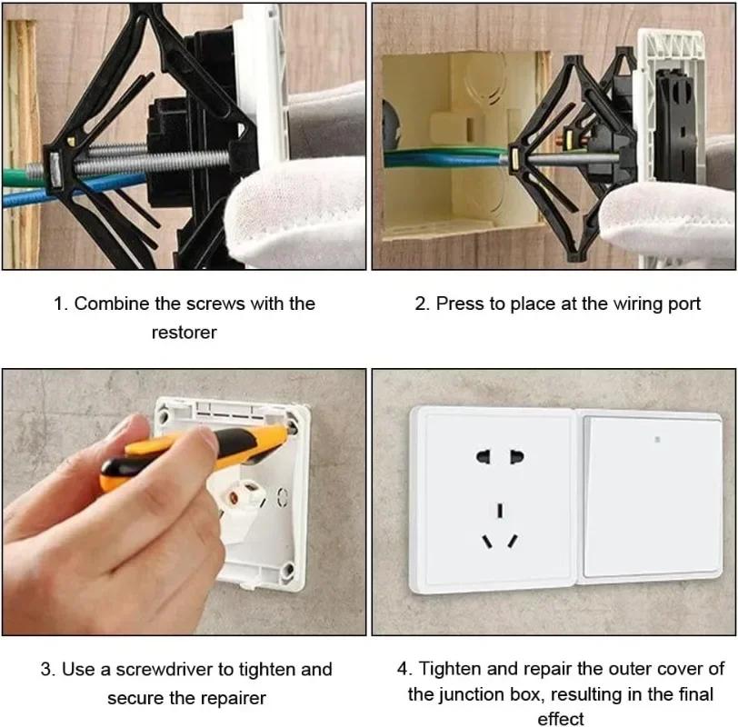 1-50PCS 86Type Cassette Repairer Dark Box Repair Screw Plug Switch Fixed Support Rod Adjustment Socket Box Repair Electrical Set