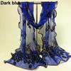 Women Peacock Flower Embroidered Lace Scarf Long Soft Wrap Shawl KTB
