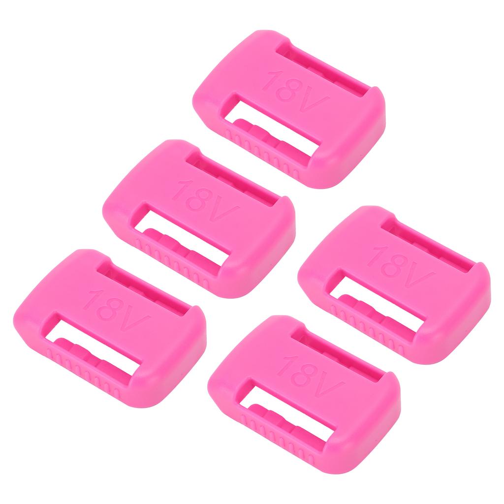 5pcs 14V‑60V Battery Mount Holder Storage Shelf Rack Stand Slots Hanger Buckle Pink