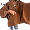 Manteau Automne Hiver Veste Femme Style Cape Capuche Poches Couleur Unie Point Ouvert Lâche avec Détail Thermique Manches Trois Quarts Randonnée Entraînement Printemps