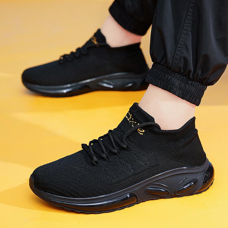 Men's Casual Sports Shoes Men's Foam Shock Absorption Sports Shoes Flying Mesh Breathable Socks Shoes
