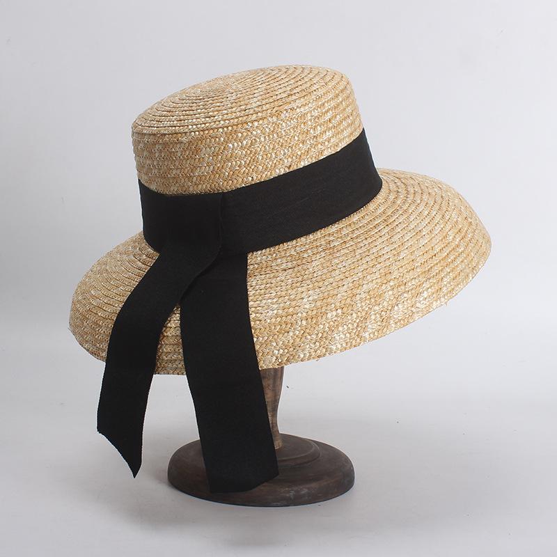 2024 New Fashion Straw Hat Ladies Spring Summer French Elegant Retro Bell Big Brim Hat Versatile Sun Hat Beach Bow Sun Hat