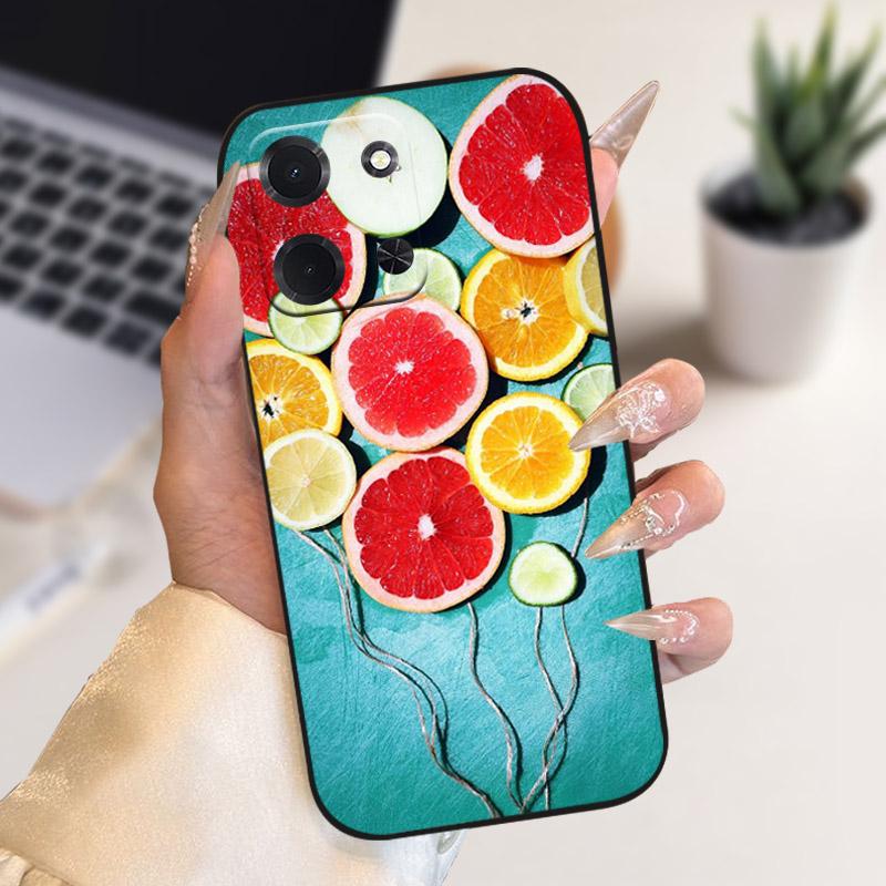 For Xiaomi Poco C85 5G Phone Case Luxury Lion Wolf Flower Printed Casing Soft Silicone TPU Back Cover For POCO C85 POCOC85 173mm