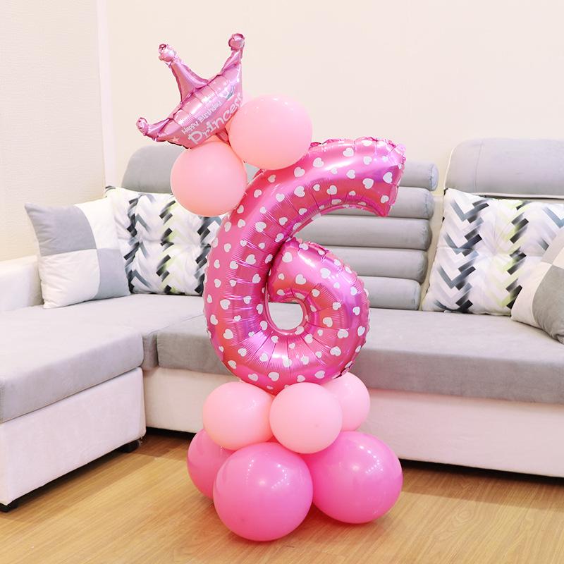 32 Inch 0-9 Number Foil Balloons Set Wedding Anniversary Balloon Baby Shower Birthday Balloons Party Supplies