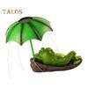 Solar Frog Garden Statue with LED Lights Frog Sculpture Decoration Outdoor Decor Animal Figurine Waterproof Ornament for Patio Lawn Yard