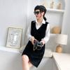 Faux Mink Knitted Waistcoat Spring and Autumn Mohair V-neck Vest Knitting Versatile Sleeveless Mid-length Casual Women's Dress
