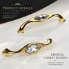 Polished Crystal Cabinet Handle Shiny Furniture Knob Gold Drawer Pull  Wardrobe Furniture Cabinet