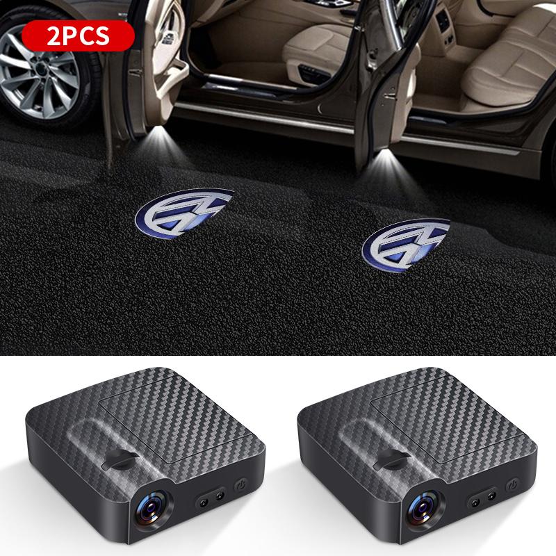 Car Emblem Wireless Courtesy Lamp Auto Door Welcome Light LED Projector For Volkswagen Golf-5 6 7 Bora POLO MK4 MK6 Passat B5 B6
